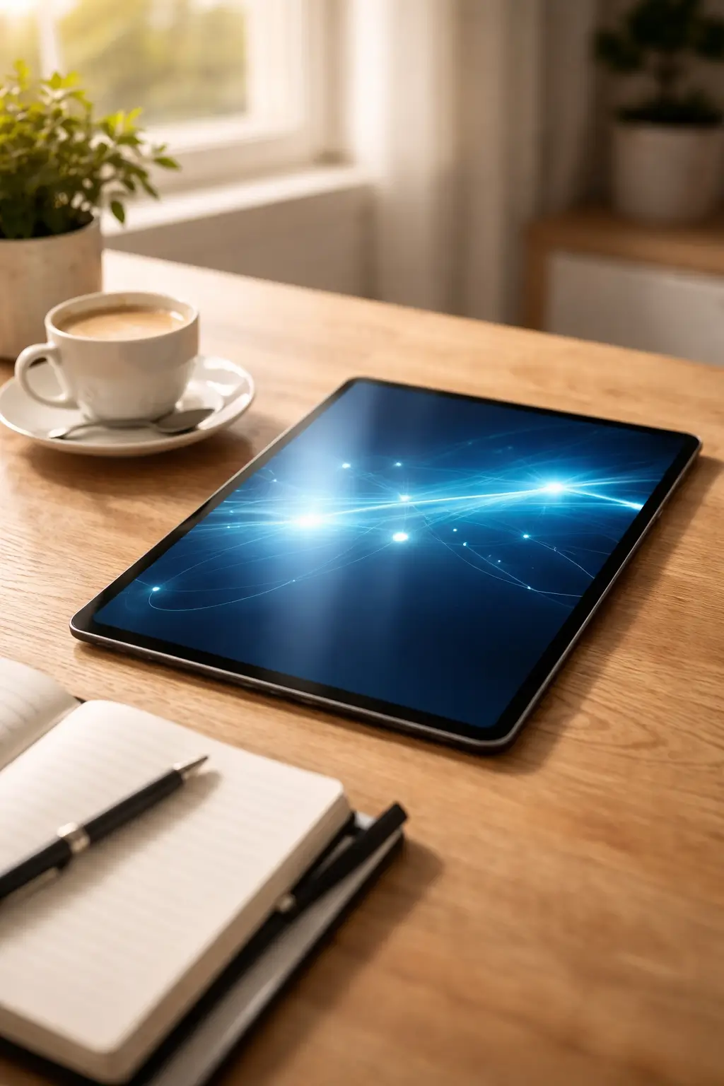 Modern tablet on a clean workspace