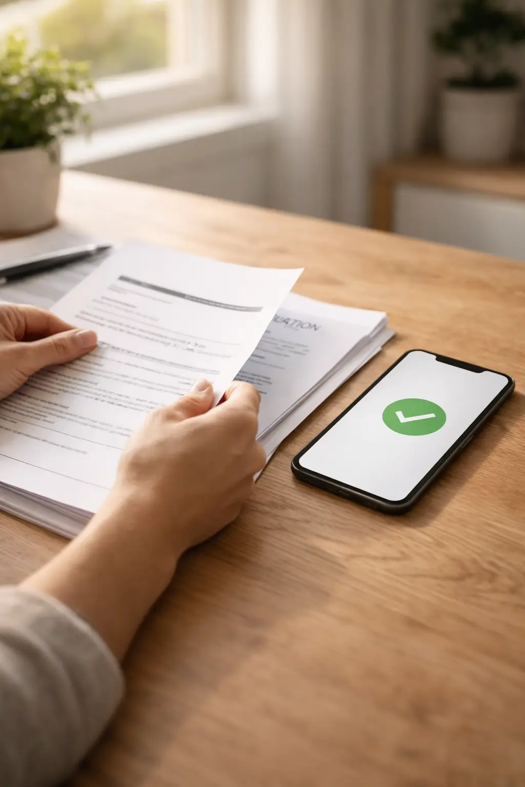 Organizing documents for a successful application