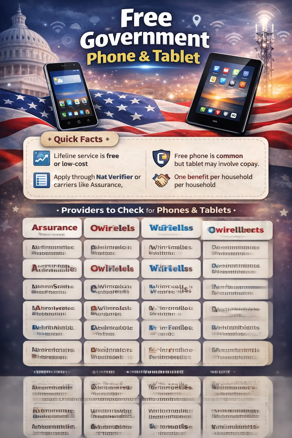 lifeline program infographic phone tablet eligibility providers benefits