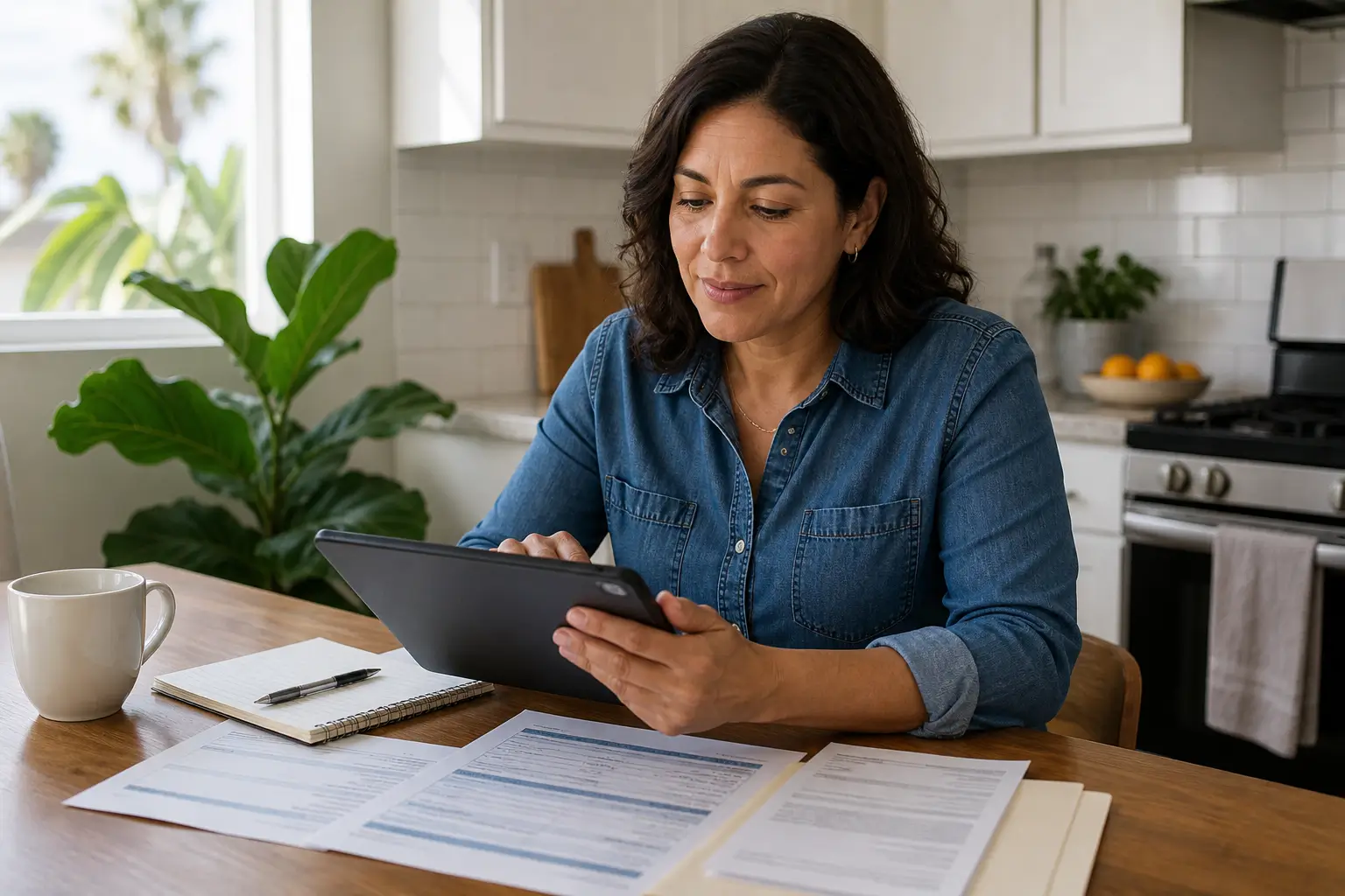 California resident checking Lifeline and tablet options on a tablet