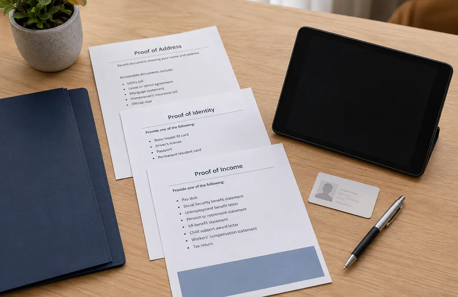 Delaware benefit documents prepared for a Lifeline tablet eligibility check