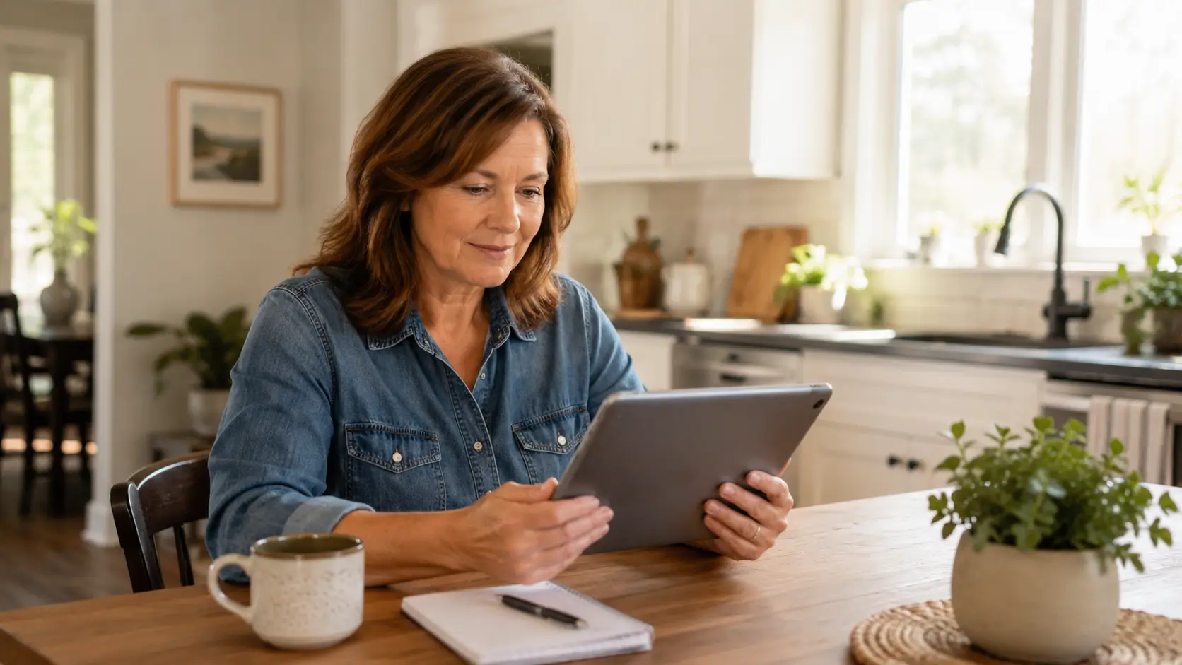 Tennessee resident checking free government tablet options at home