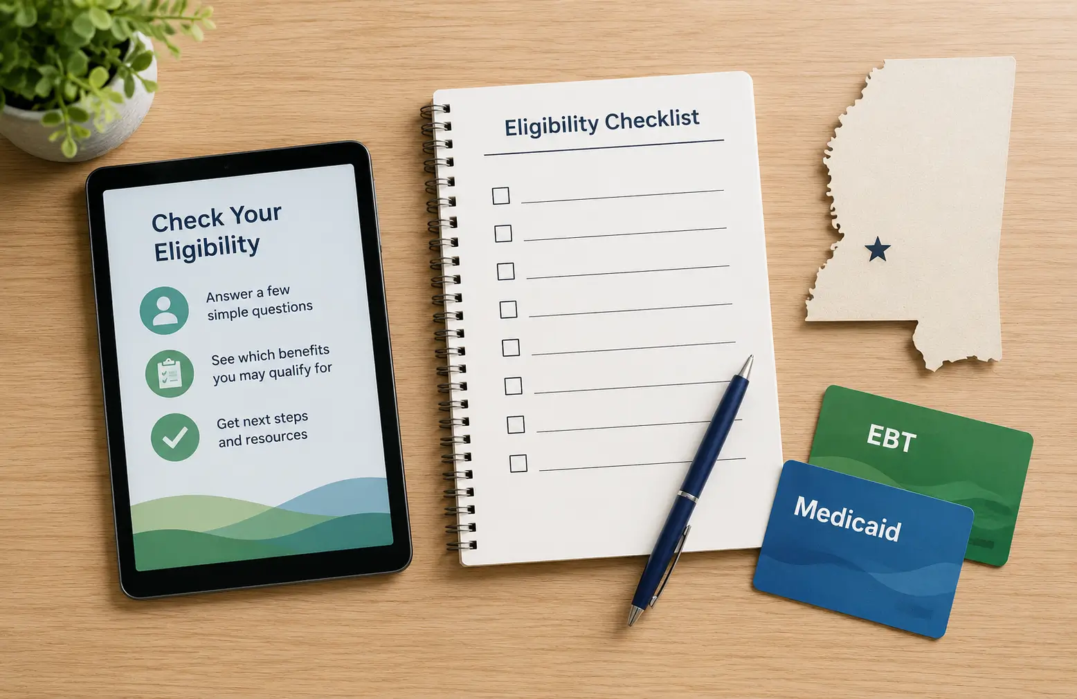 Mississippi EBT and Medicaid tablet eligibility checklist