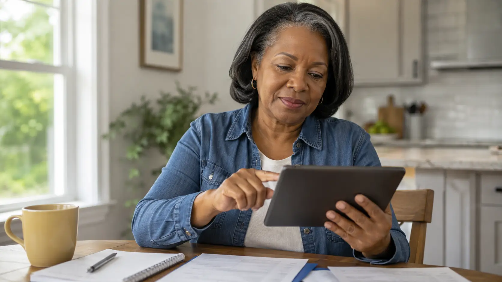 Mississippi resident checking Lifeline tablet options online
