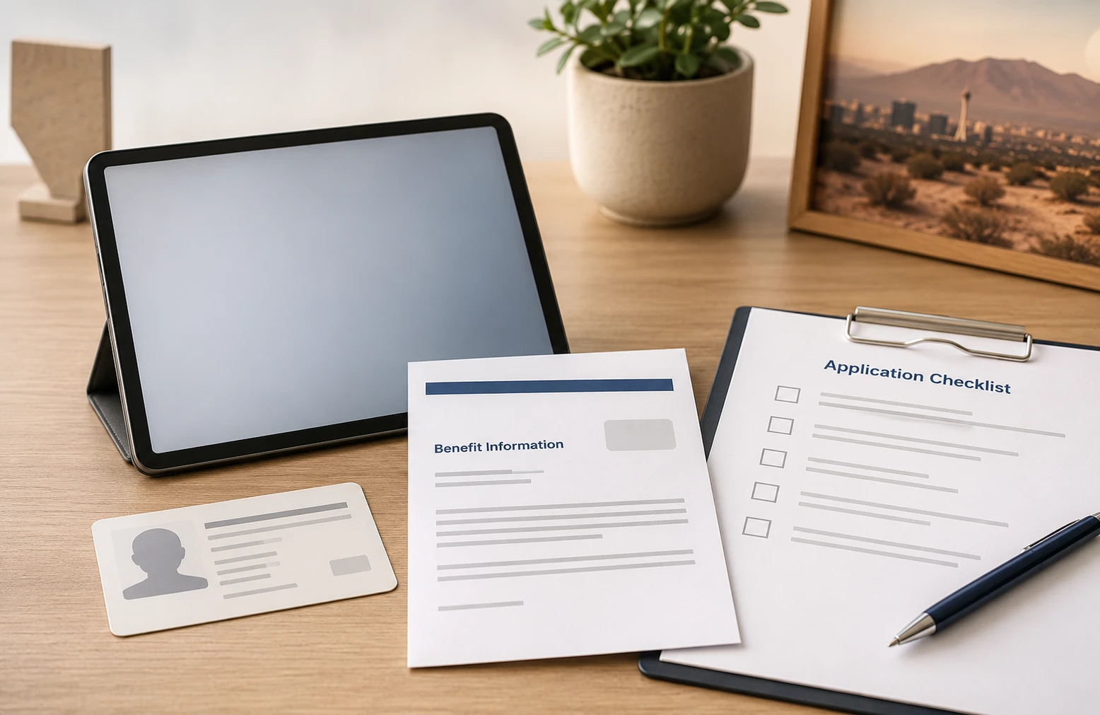 Nevada benefits documents prepared for a tablet assistance application