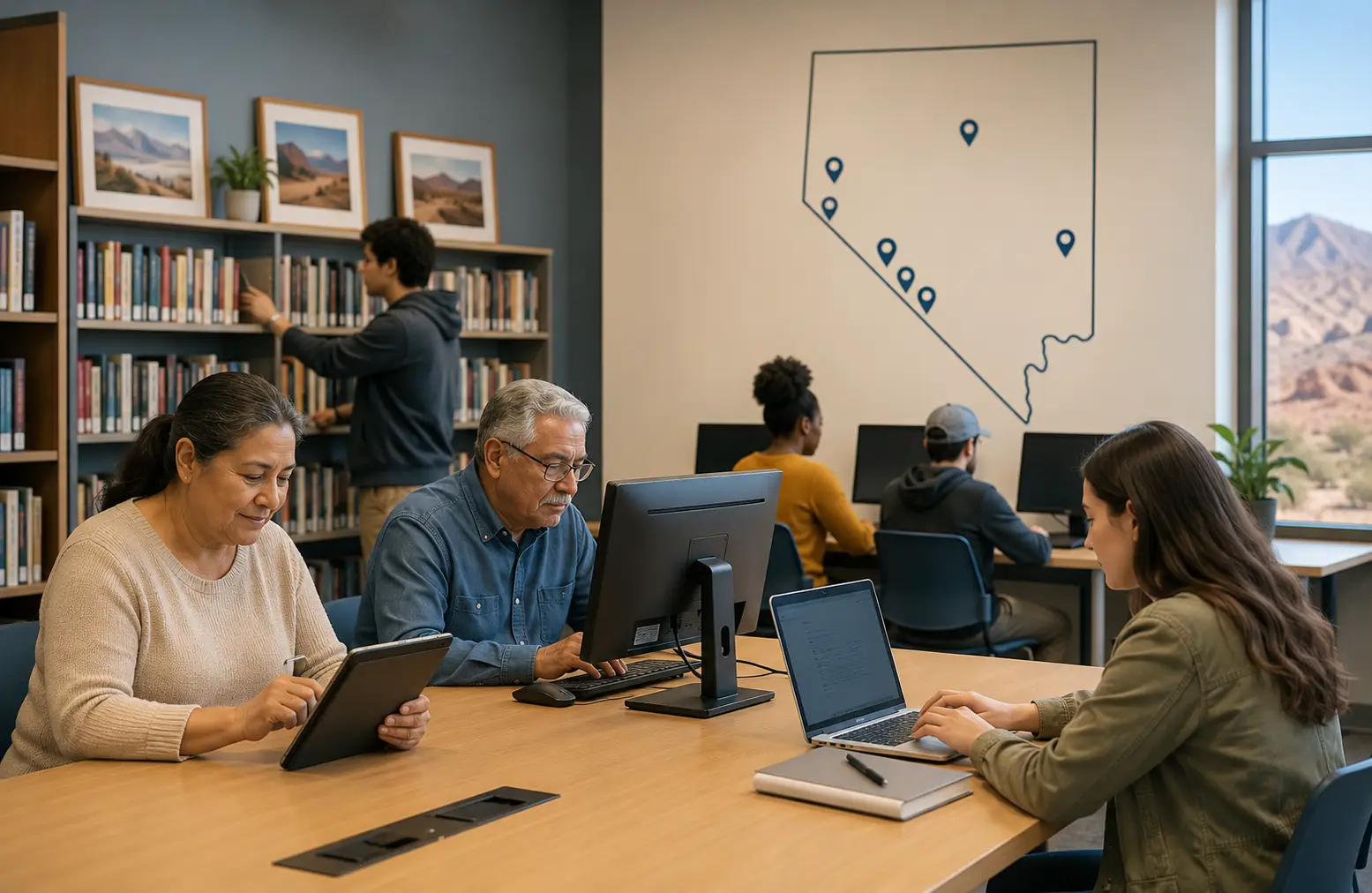 Nevada library and community digital access resources for residents without tablet offers